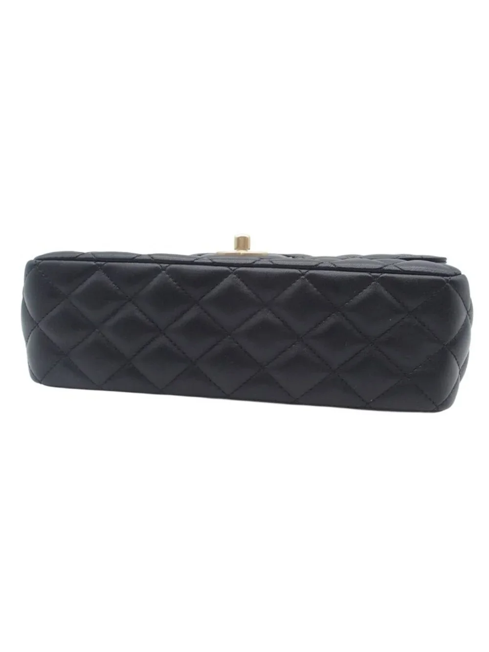 Chanel Shoulder Bag Quilted Black Lambskin 2-Way